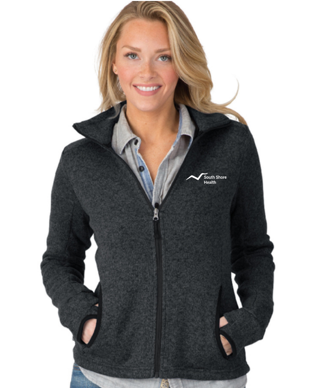 Women's Heathered Fleece Full Zip from Charles River – The Bowdoin Store